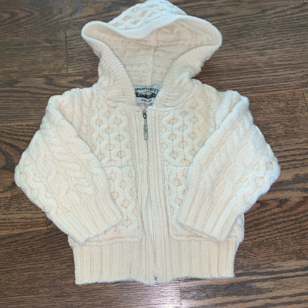 Never worn Irish zip up wool sweater